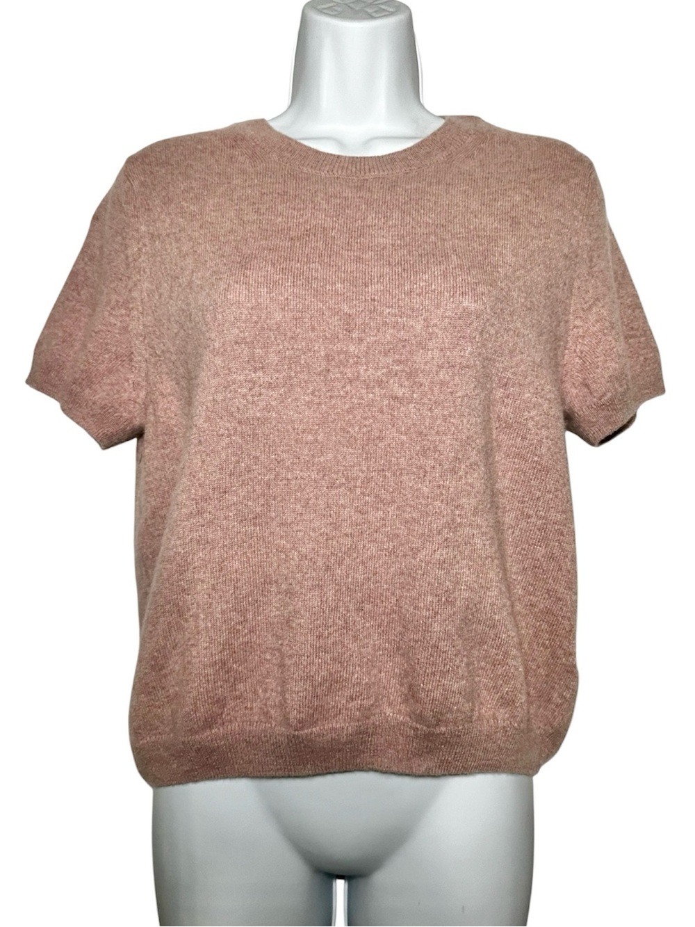 Quince Women’s Dusty Pink 100% Mongolian Cashmere Short Sleeve Sweater- Large